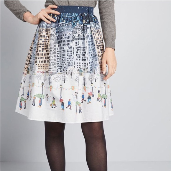 Modcloth Dresses & Skirts - Modcloth Holiday Skirt Charming cotton